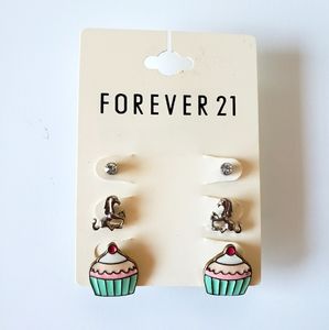 Cupcake & Rocking Horse & Gem Stud Earrings